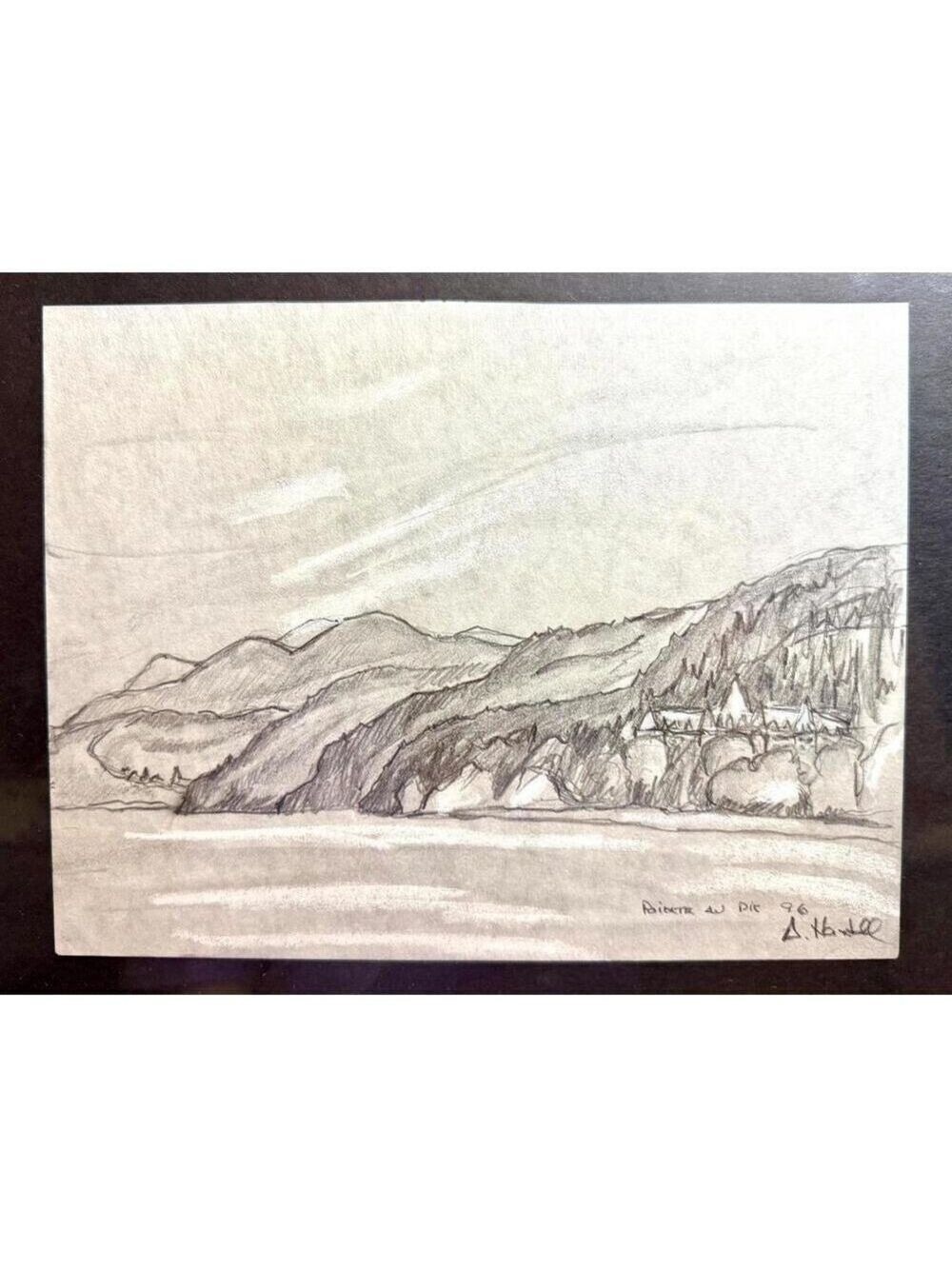 Quebec ART – Original Alain Nantel –Pointe-au-Pic 1996 - Graphite